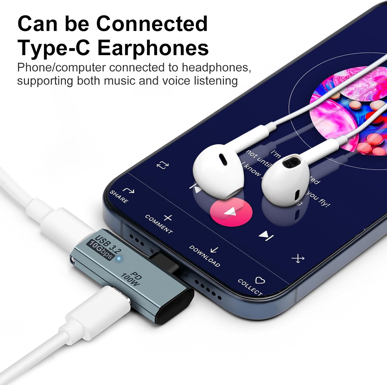 Thumbnail 3 de Seminer 1in2-dual-typec-gray USB-C OTG Adapter with 100W PD and 10Gbps