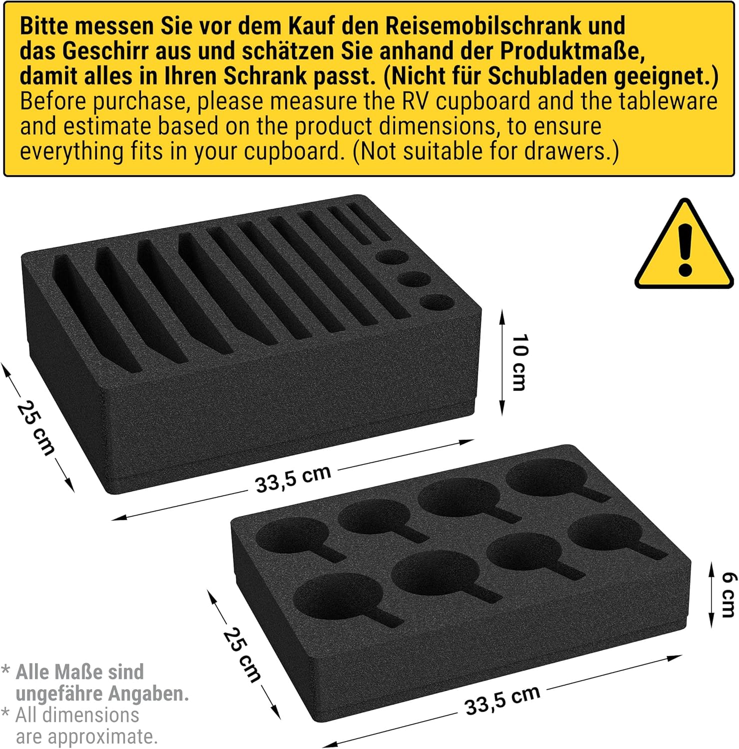 Detalle 2 de Siegvoll foam cutlery holder cup and plate set for motorhomes, caravans, boats – 8 plates + 8 cups