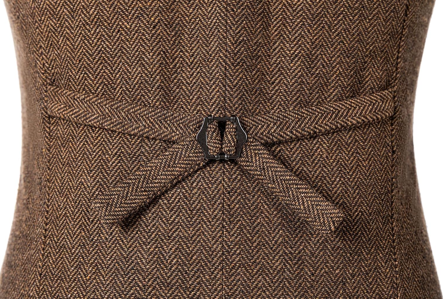 Detalle 2 de Solovedress Herren Anzugweste aus Wolle – Vintage Regular Fit, gestreift