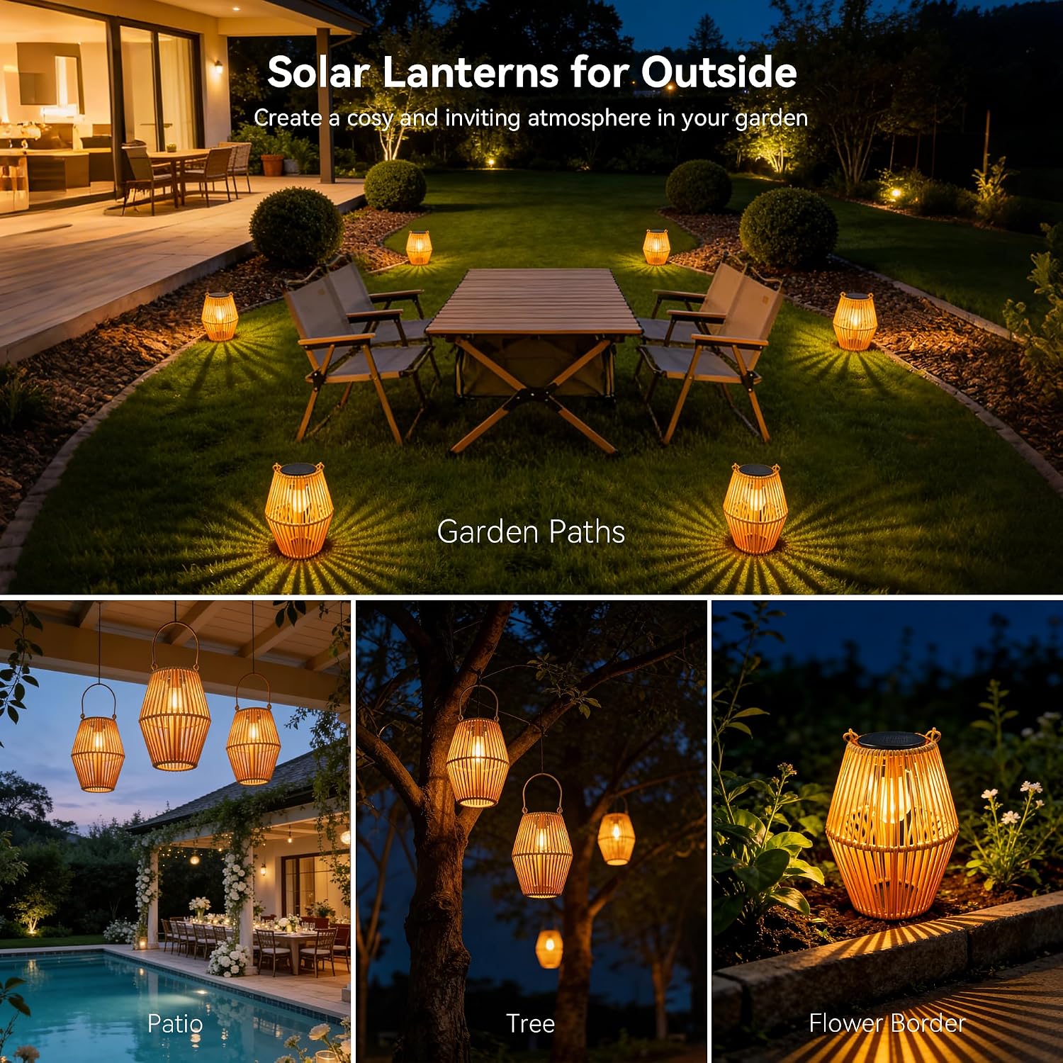 Thumbnail 1 de Ollny solar garden lanterns 2-pack