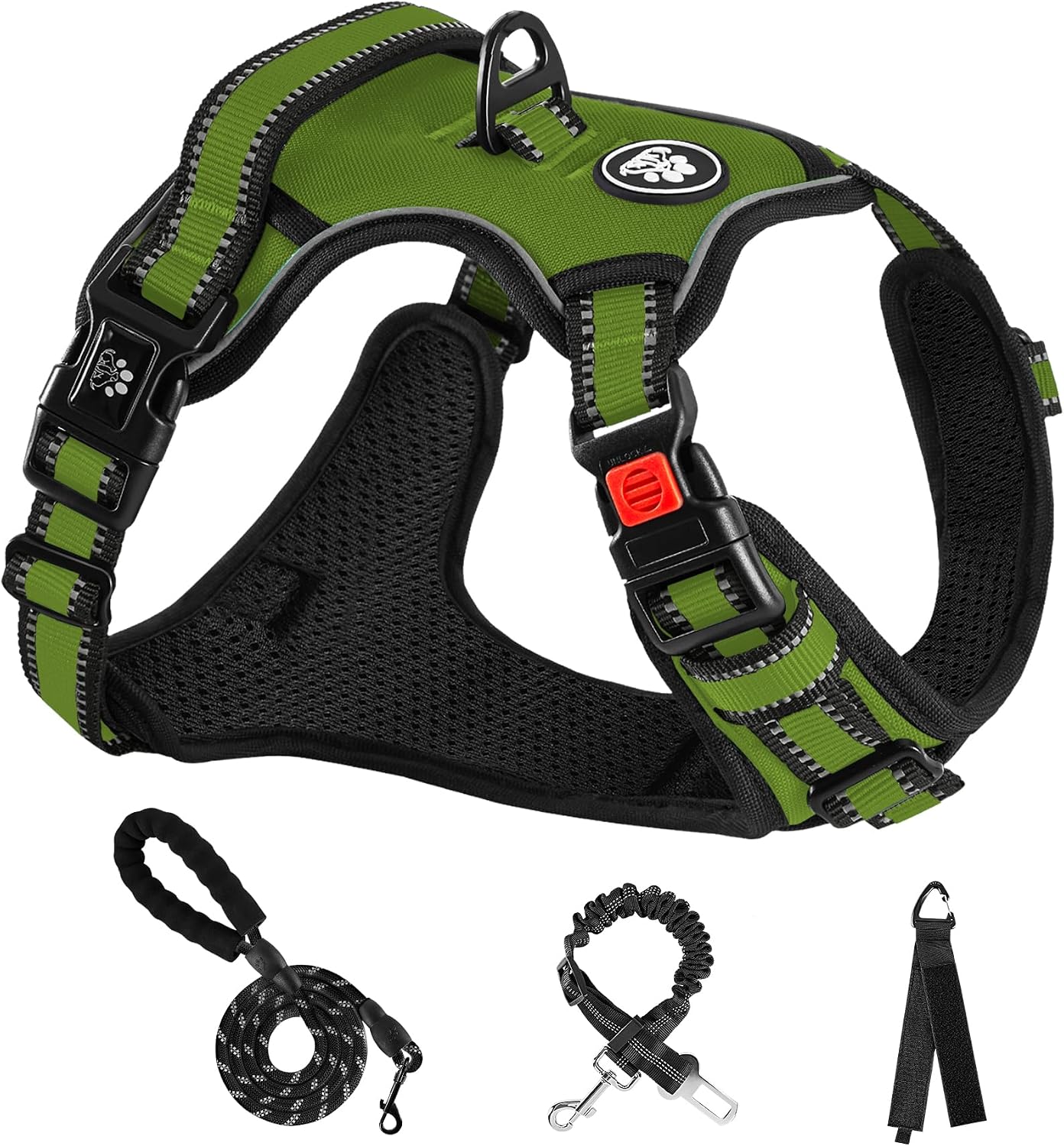 Detalle de NESTROAD Hundegeschirr Größe S – Antizug, gepolstert, reflektierend, für kleine Hunde (Halsumfang 28–38 cm, Brustumfang 38–53 cm)