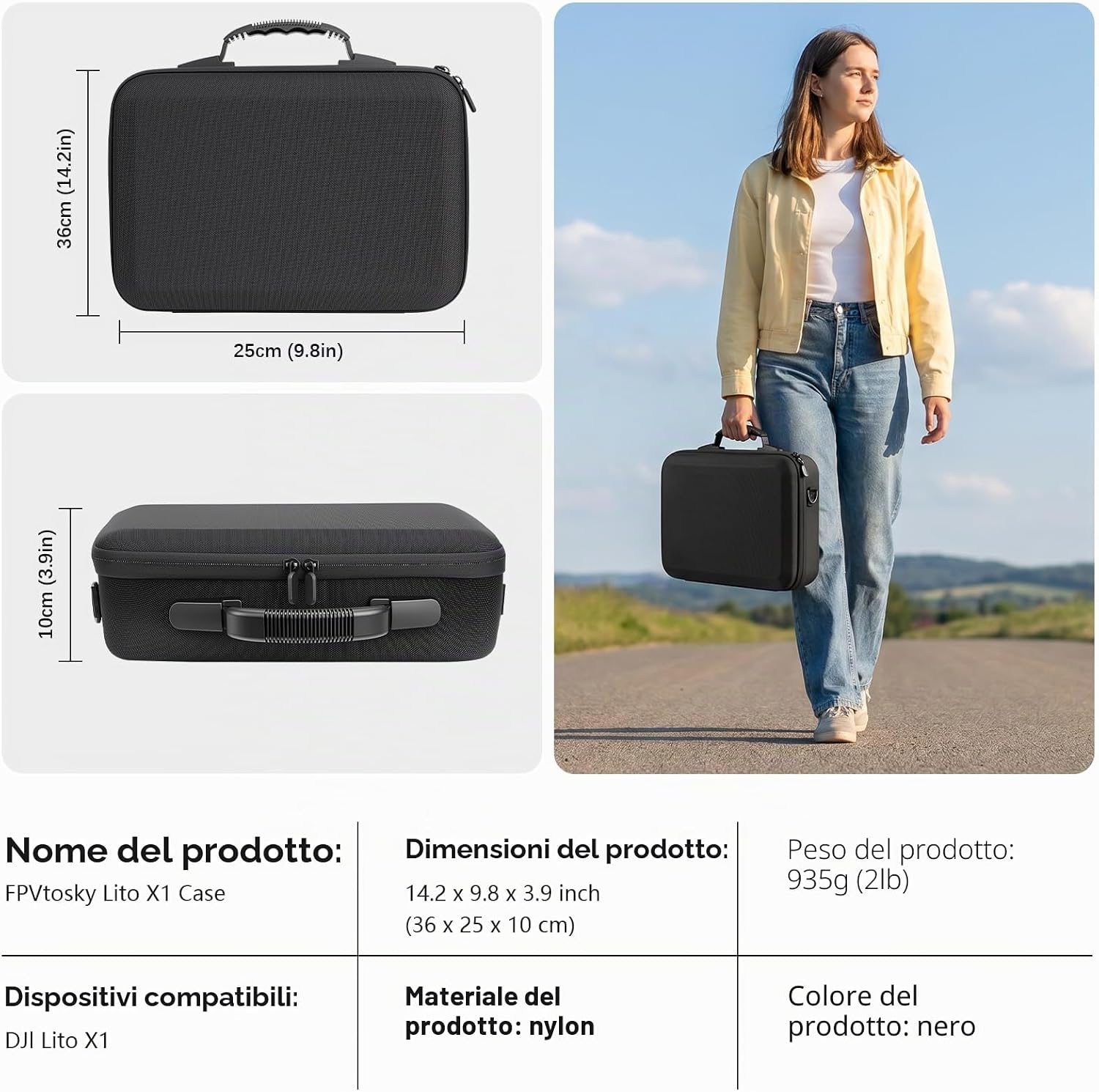Thumbnail 5 de FPVtosky Lito X1 – Borsa portatile per DJI Lito X1 Fly More Combo (solo borsa)