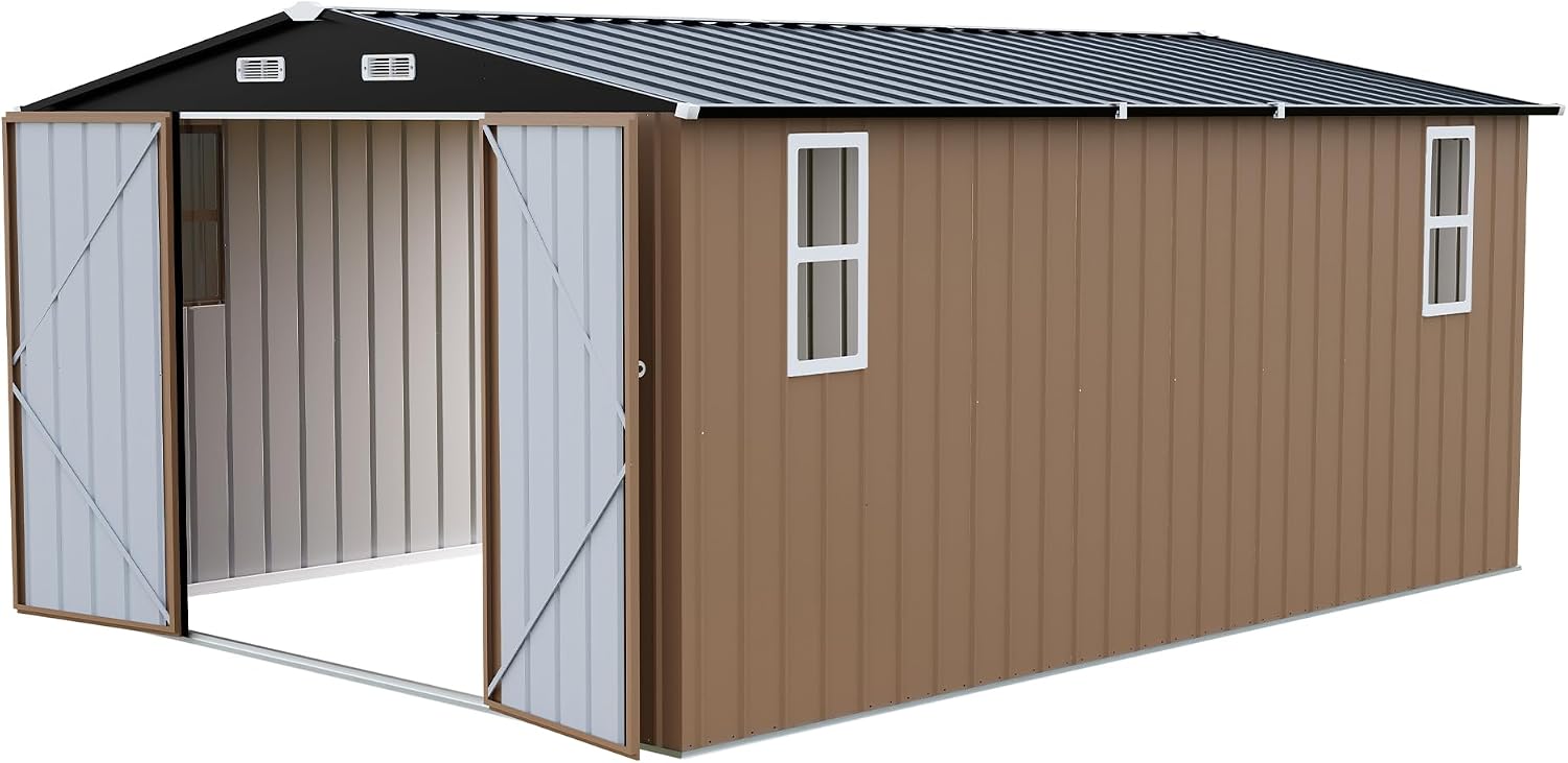 Detalle de LAUSAINT HOME AMZ-OS-US-2-GZST304-011-SC1-eason-9.8 Storage Shed, 10 x 14 FT