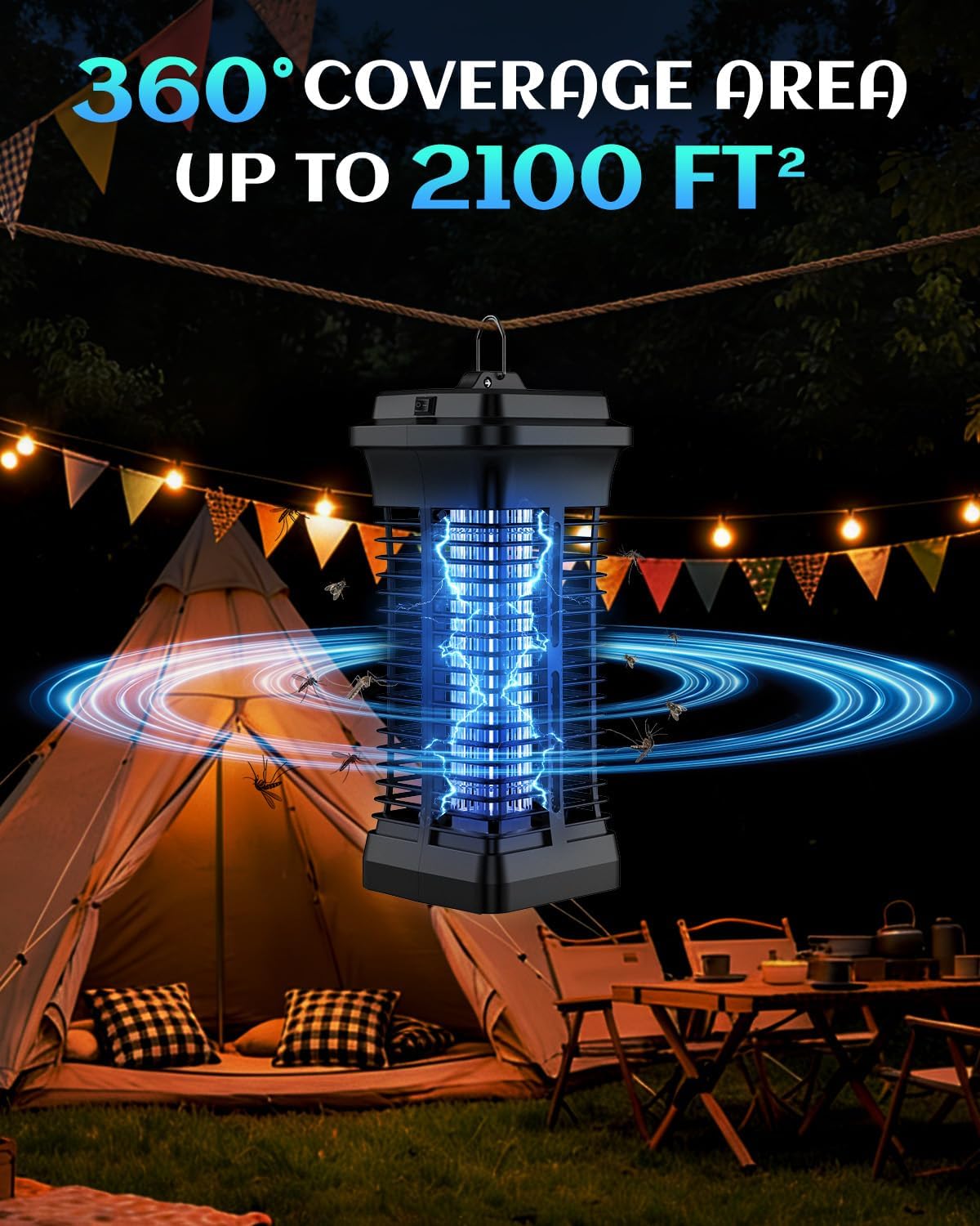 Thumbnail 4 de Molxss Electric Bug Zapper 4200V Indoor/Outdoor