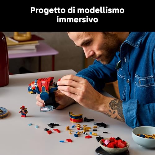 Detalle de LEGO Marvel Busto di Iron Spider-Man 76326 – Esposizione per Adulti