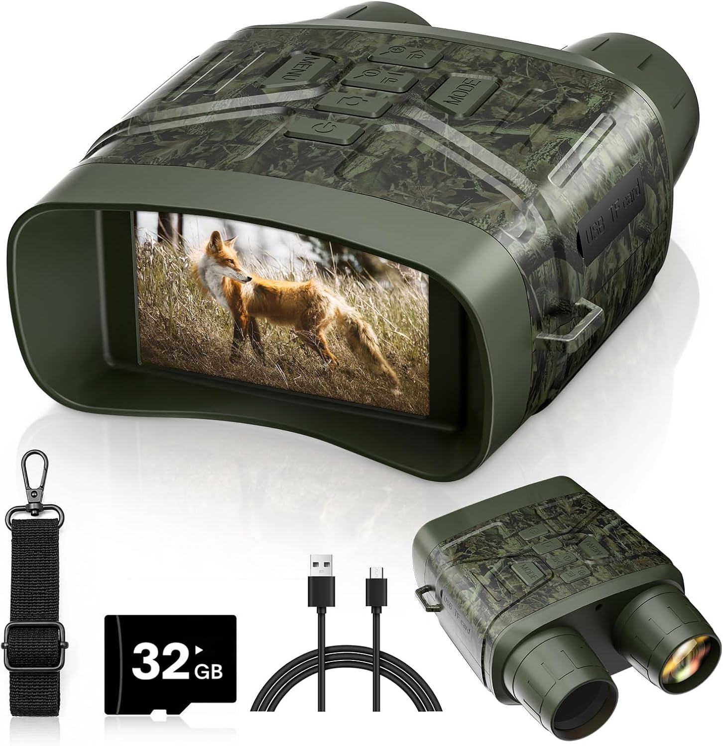 Detalle de Vtiisamao Night Vision Binoculars, 4K Video, 3-Inch Display, 5X Digital Zoom