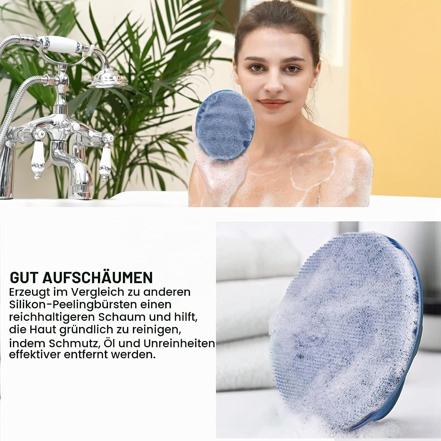 Thumbnail 3 de INNERNEED Silikon Körperbürste Dunkelblau – sanftes Peeling, hygienisch, für alle Hauttypen