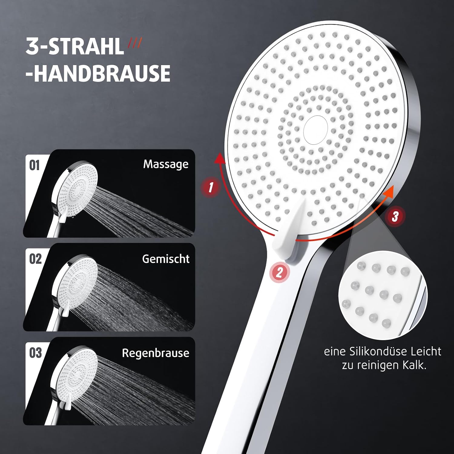 Detalle 1 de Rainsworth Regendusche 25 cm Chrome Duschset
