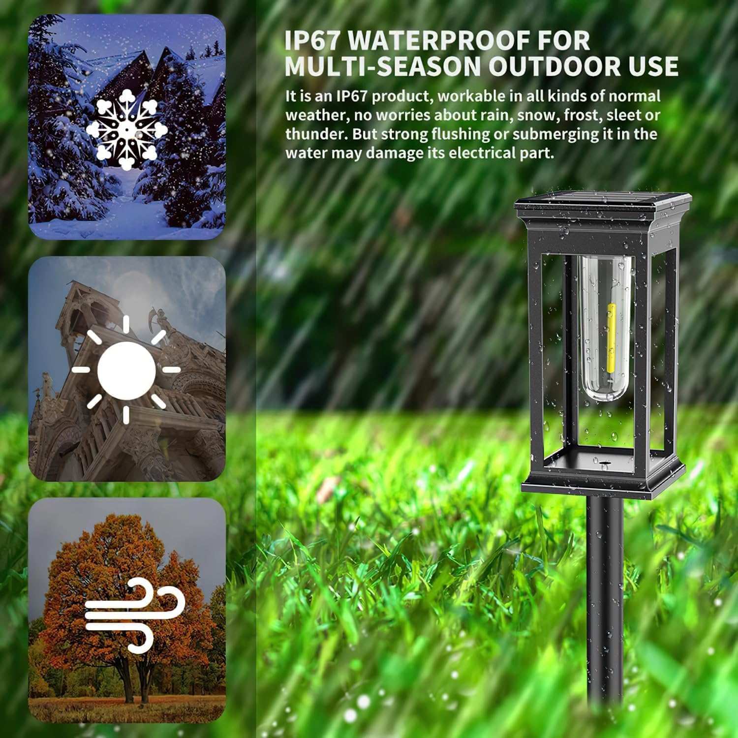 Thumbnail 5 de Lampe solaire jardin 8 lumières 800 mAh