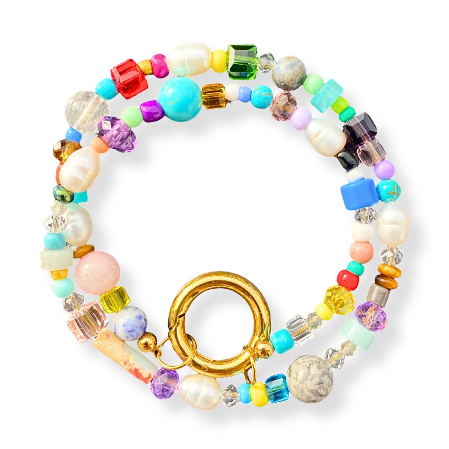 Thumbnail 1 de happymaker – Perlenkette Damen bunt mit echten Süßwasserperlen und Glasperlen, handmade in Deutschland