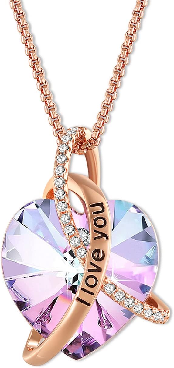 Detalle 2 de Angelady Collier Cœur Améthyste 18"+