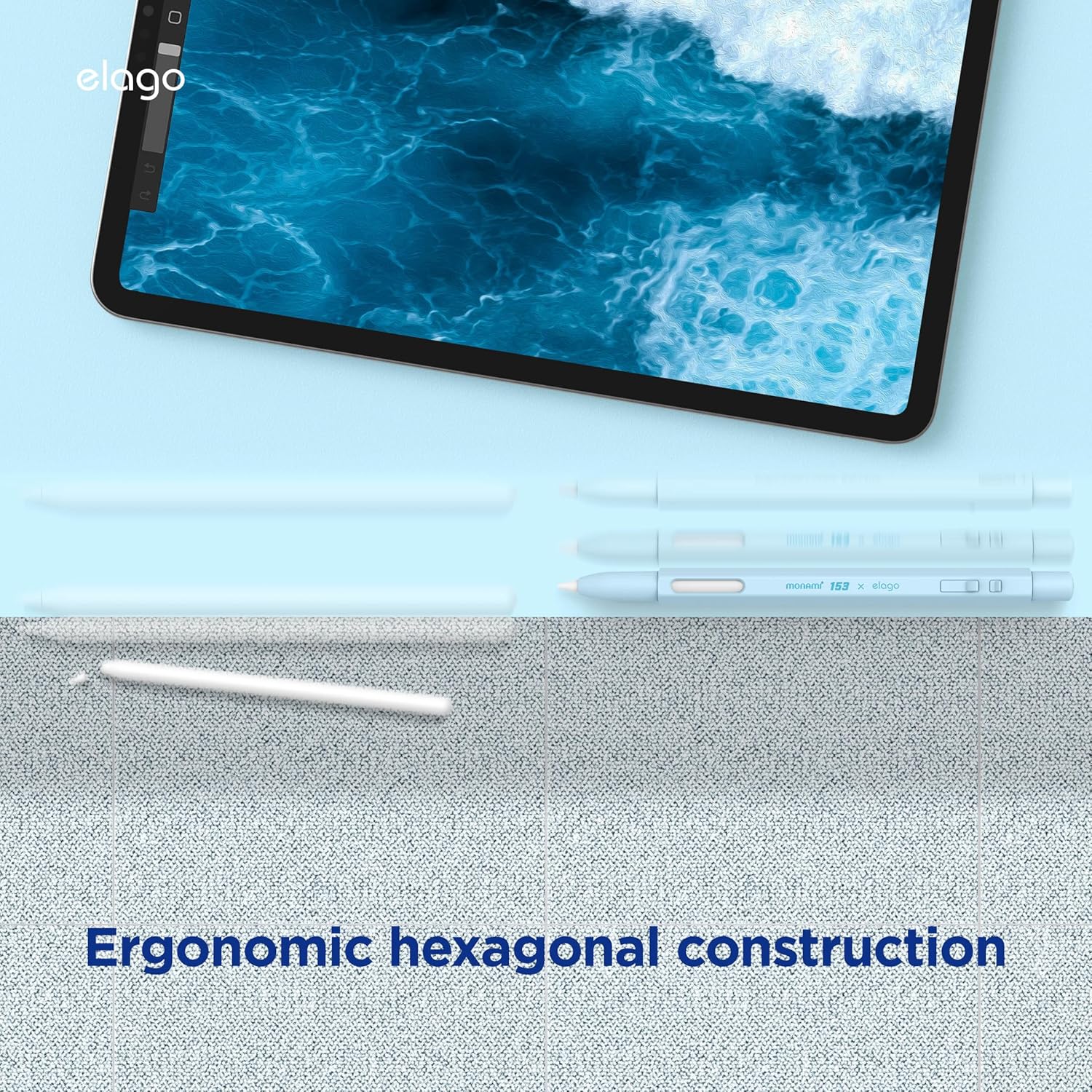 Thumbnail 3 de elago x MONAMI Coque pour Apple Pencil 2e génération, silicone bleu ciel ✏️