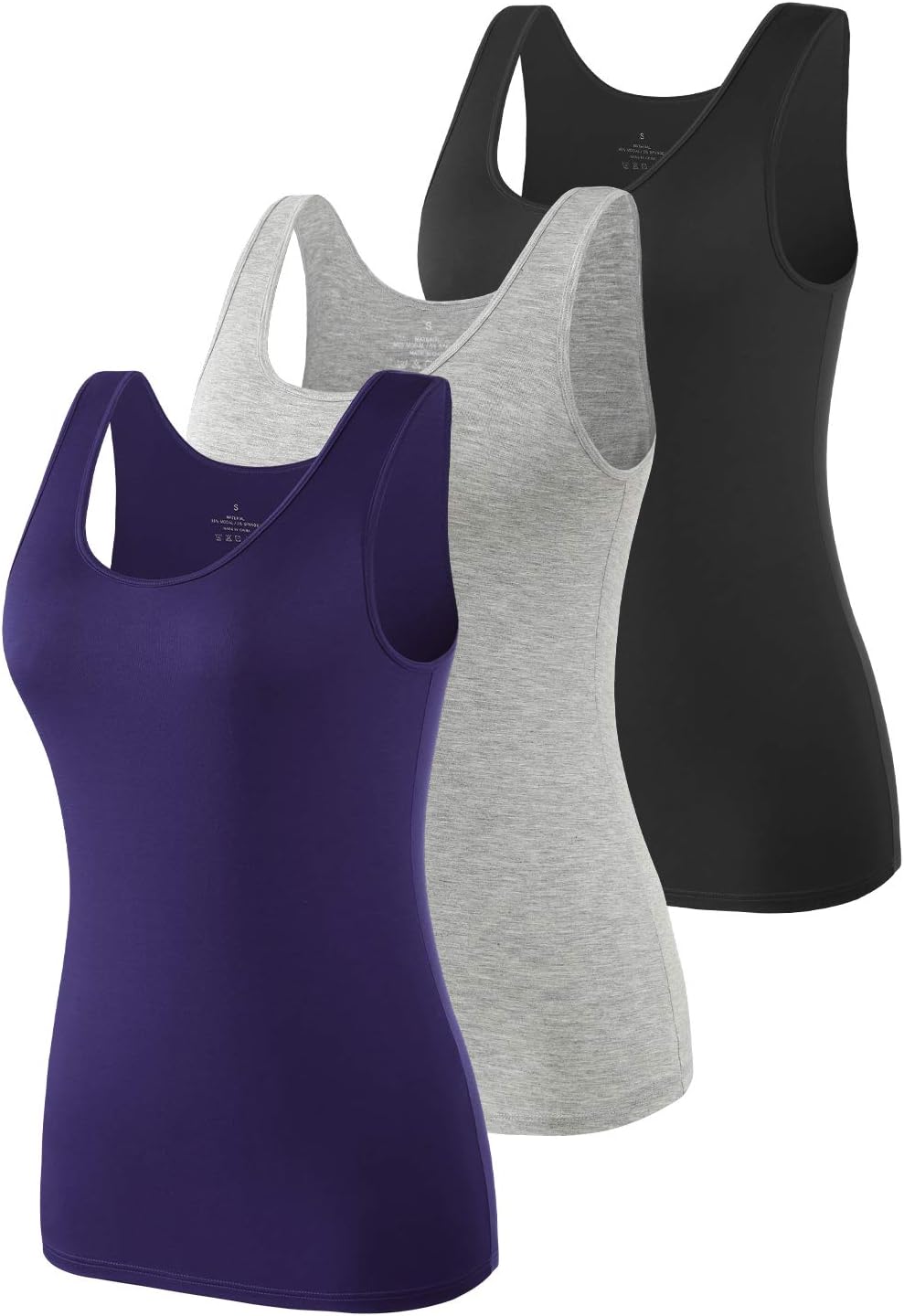 Thumbnail 5 de Vislivin Womens Supersoft Vest Tops Stretch Casual Tank Tops 3-4 Pack