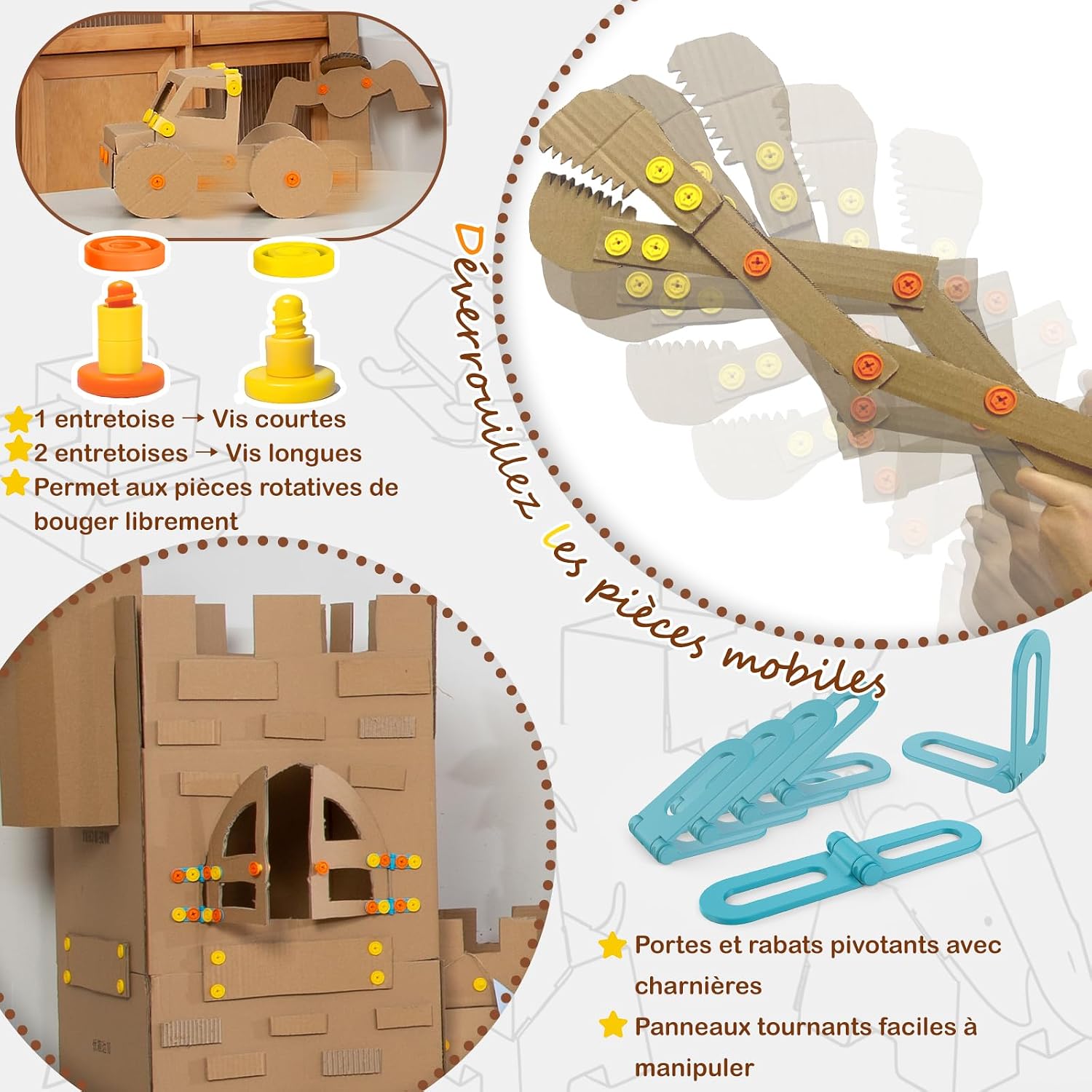 Detalle de ZLemma Kit Outils Créatifs en Carton 401 Pièces – Coffret éducation et bricolage créatif pour enfants