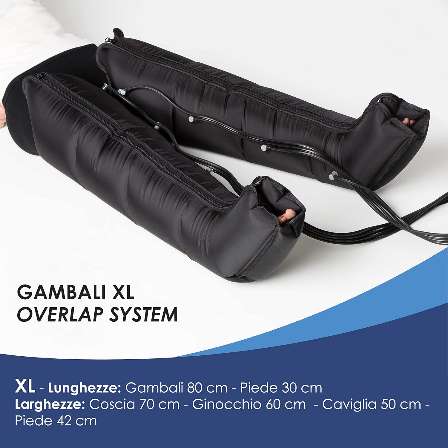 Detalle de Dinamicamed Premium 4.0: Pressoterapia Linfodrenante per Casa con 4 Camere d'Aria e Gambali XL