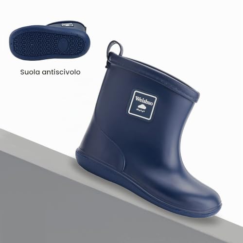 Thumbnail 6 de Weishuo Stivaletti Pioggia Bambino Blu Scuro 18 (EU 27) – Stivali di Gomma Impermeabili Antiscivolo