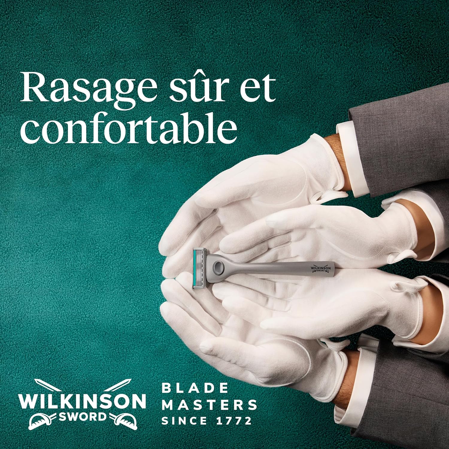 Detalle de Wilkinson Sword Quattro – Rasoirs pour homme, pack économique avec 9 recharges et 4 lames au revêtement diamant