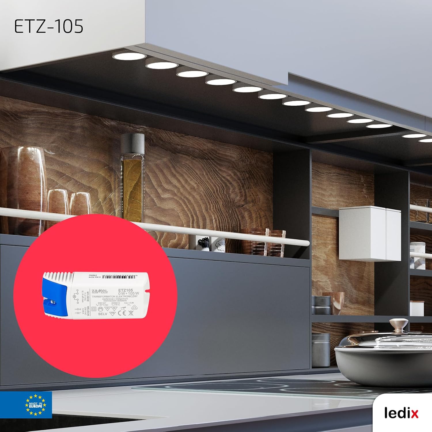 Thumbnail 4 de Ledix ETZ-105 elektronisk transformator för 12 V halogen, 105 W