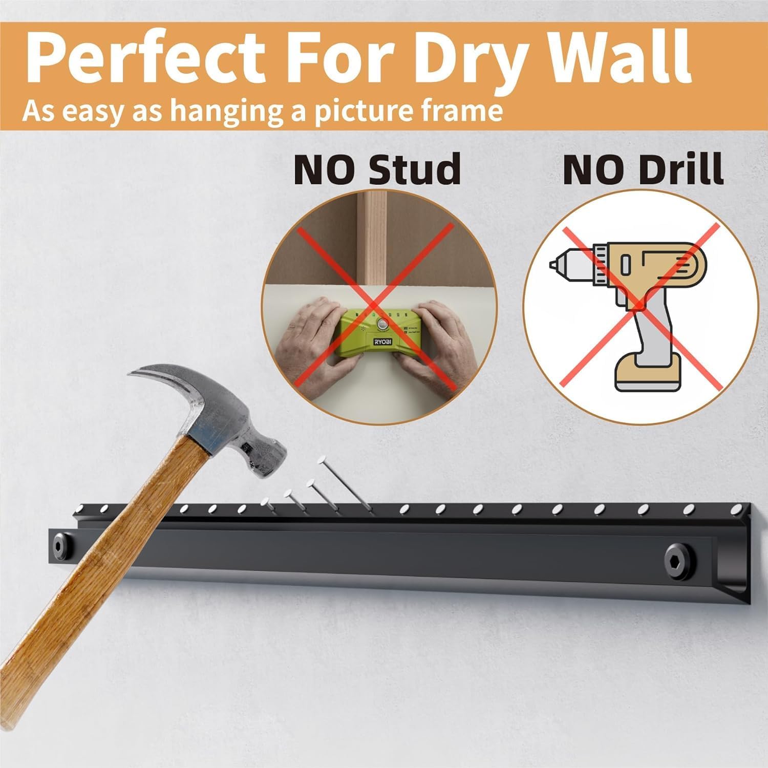 Thumbnail 4 de AENTGIU 2-Set Studless Drywall TV Wall Mount for 32–75 inch TVs (No Drill, No Anchors) Heavy-Duty Aluminum Alloy