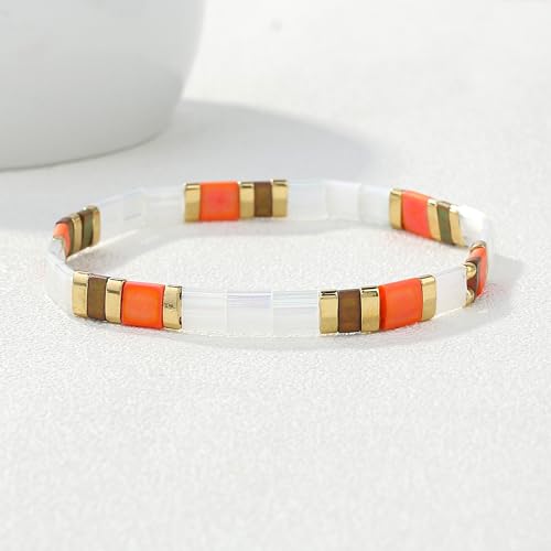Detalle 2 de KELITCH Moda Tila Miyuki: Pulsera elástica de cuentas coloridas para mujer