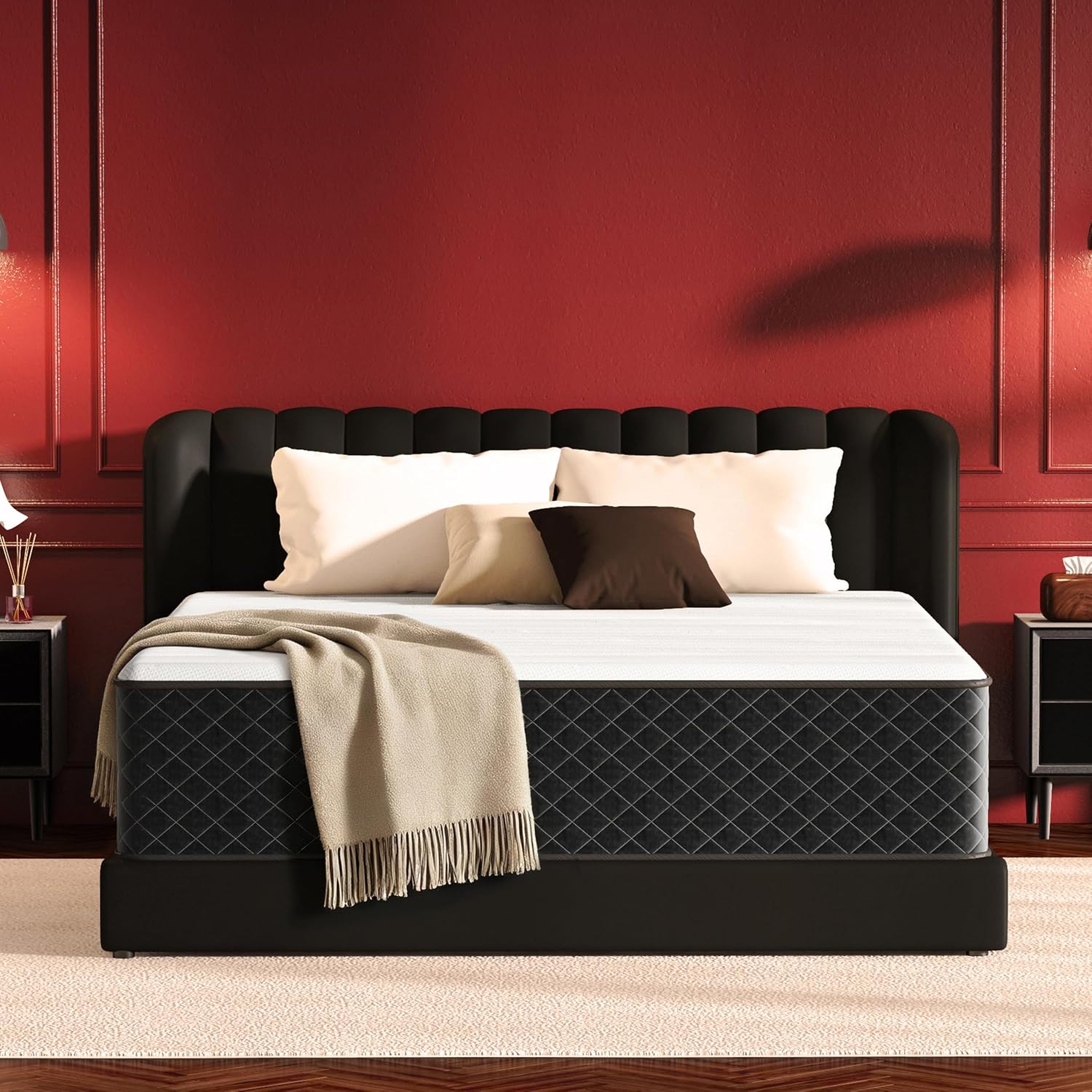 Detalle de PETONOBARA BT10KI-CA 10-Inch King Hybrid Mattress with Memory Foam and Pocket Springs