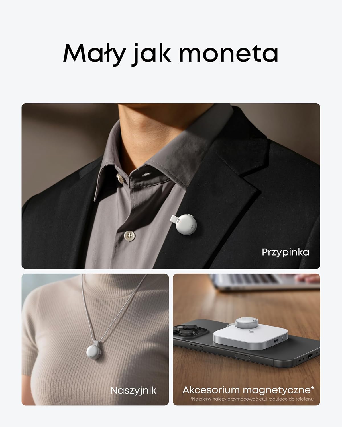 Detalle 1 de soundcore Work – dyktafon 64 GB z transkrypcją AI i certyfikatem MFi