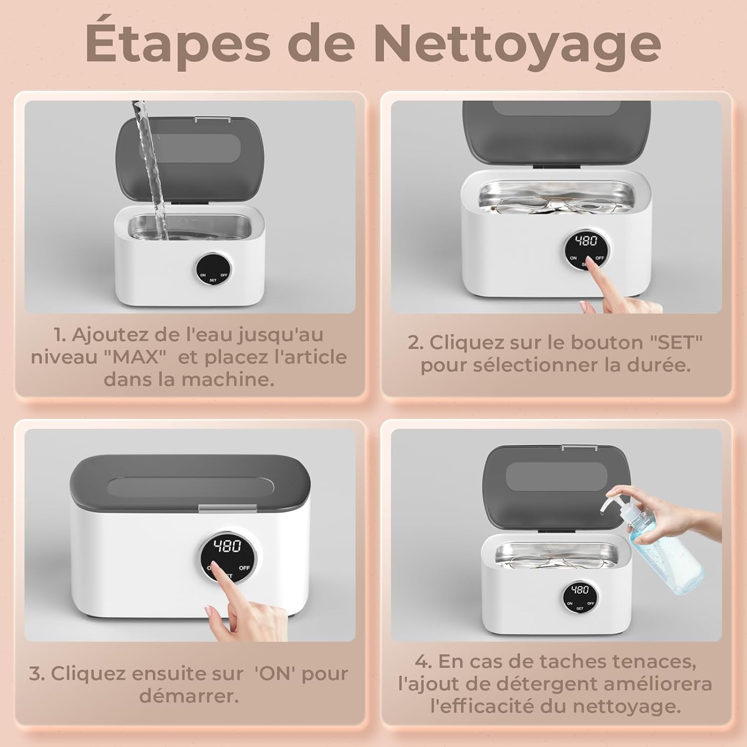 Thumbnail 5 de Nettoyeur Ultrasons 600ML pour bijoux lunettes montres