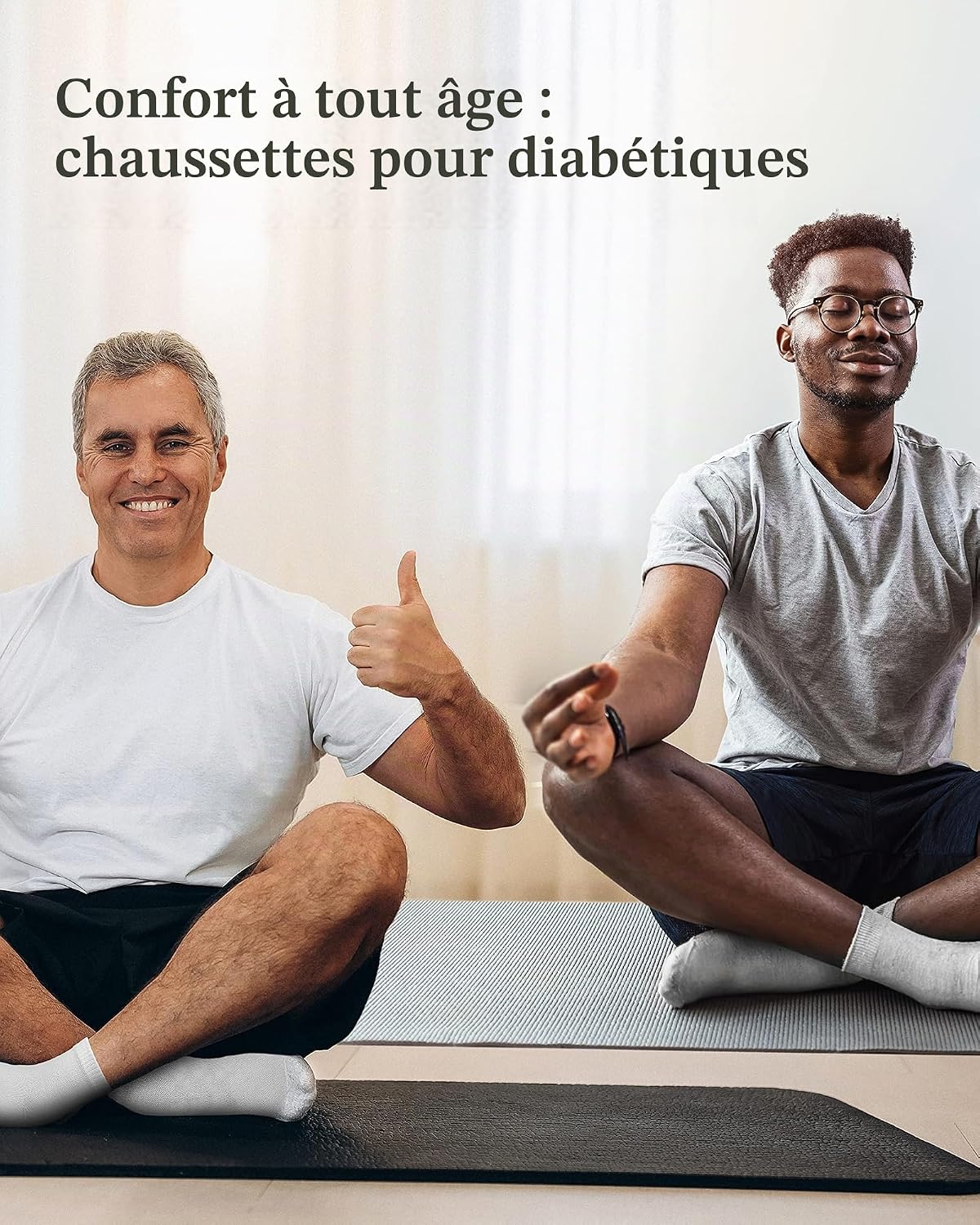 Thumbnail 5 de Fiera Besa BESA2022BHDA diabetische bamboesokken voor heren, enkelhoogte, 4 paar