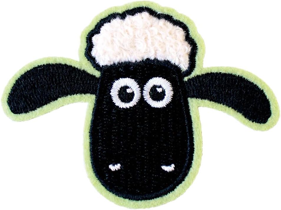 Detalle de ティーズファクトリー ひつじのショーン 刺繍ステッカー フェイス|モコモコ質感・粘着シール・アイロン接着