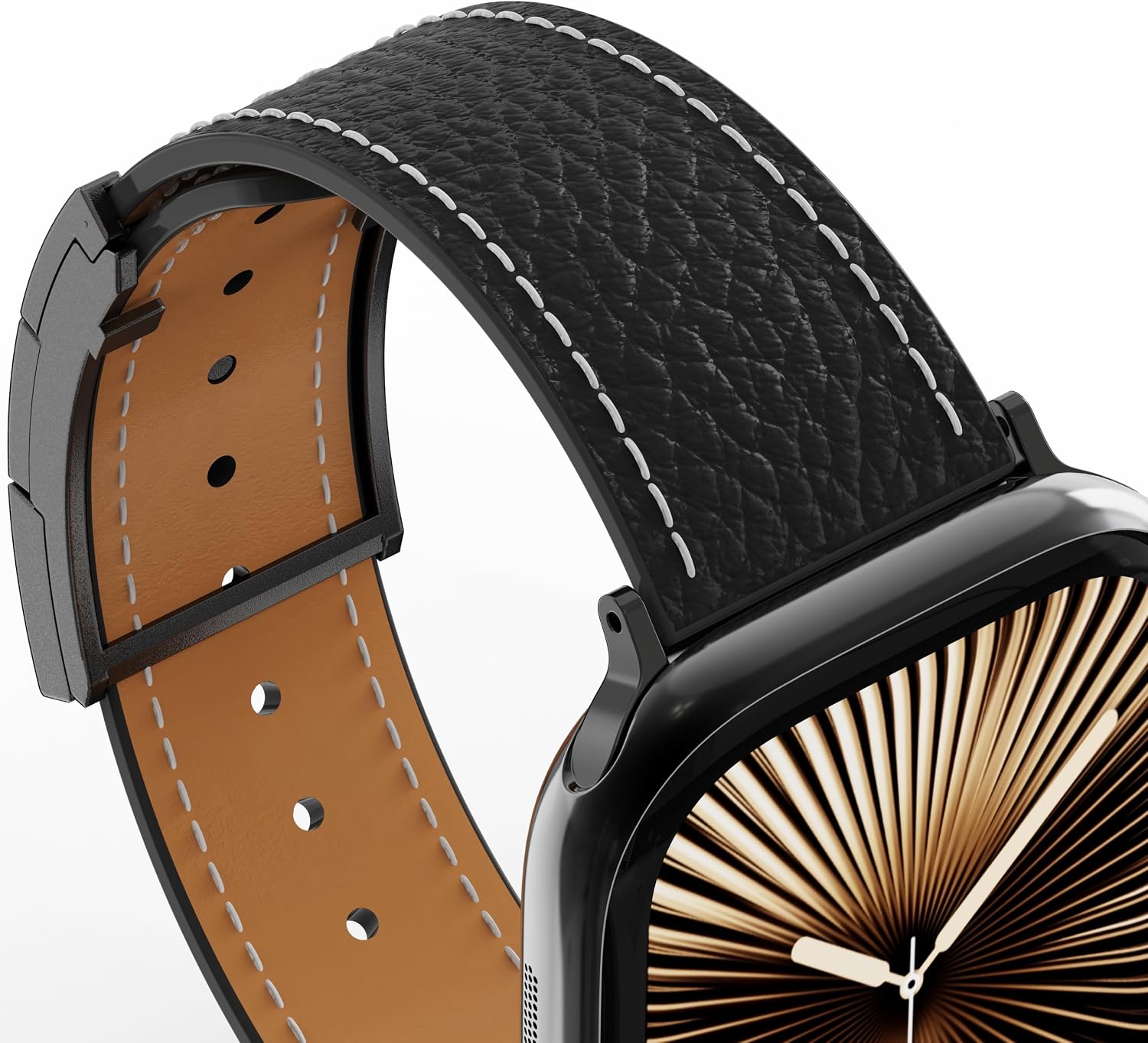Thumbnail 6 de Leather Apple Watch strap 49mm magnetic buckle