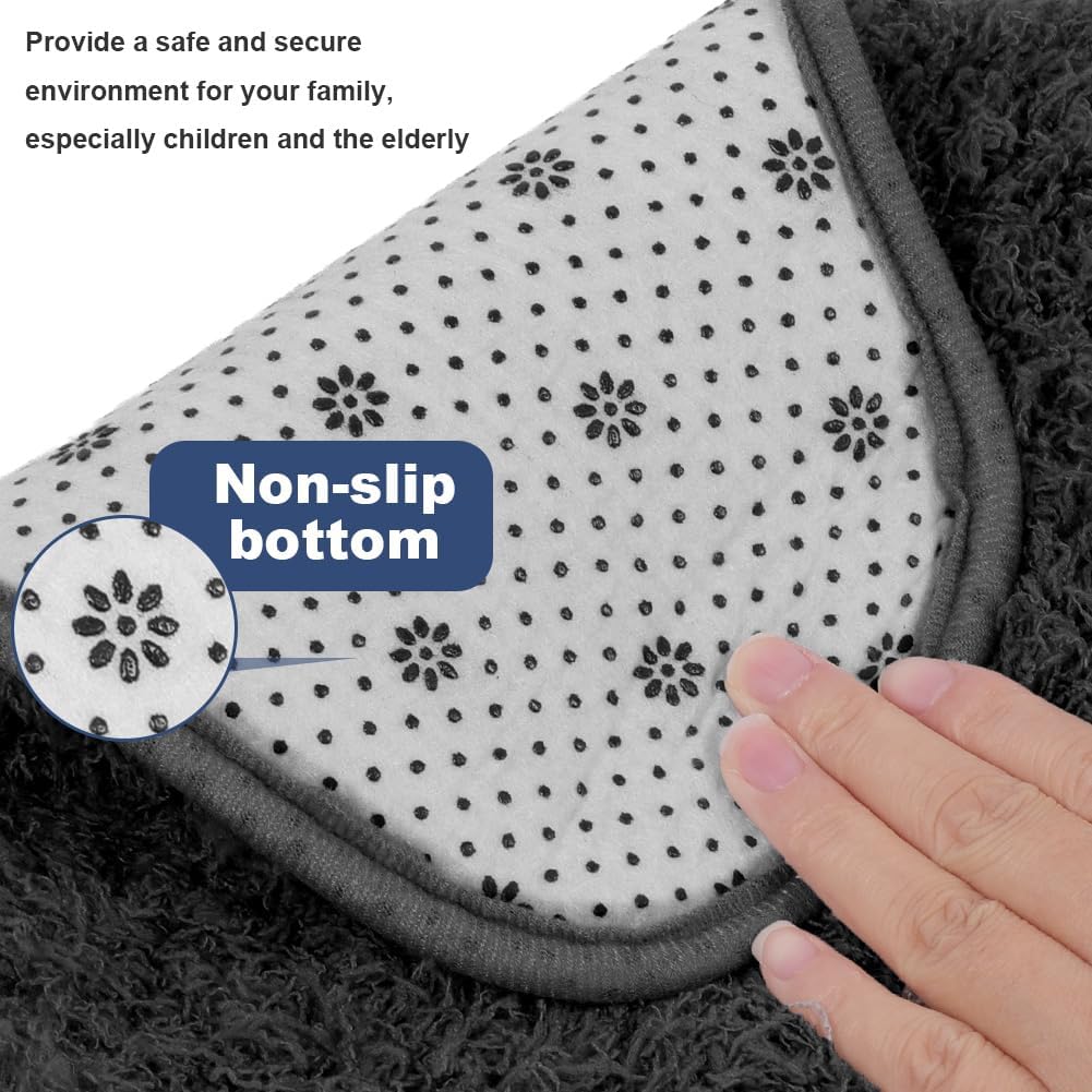 Thumbnail 4 de AOOWU 8056150 Microfibre Bath Mat, 50 x 40 cm, Black U-Shape