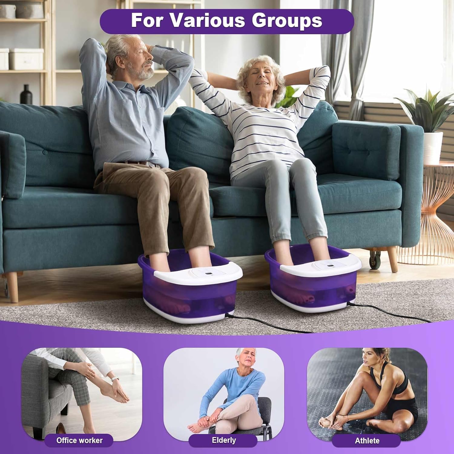 Detalle 1 de Foot Spa Bath Massager with Heat 2025 Upgrade