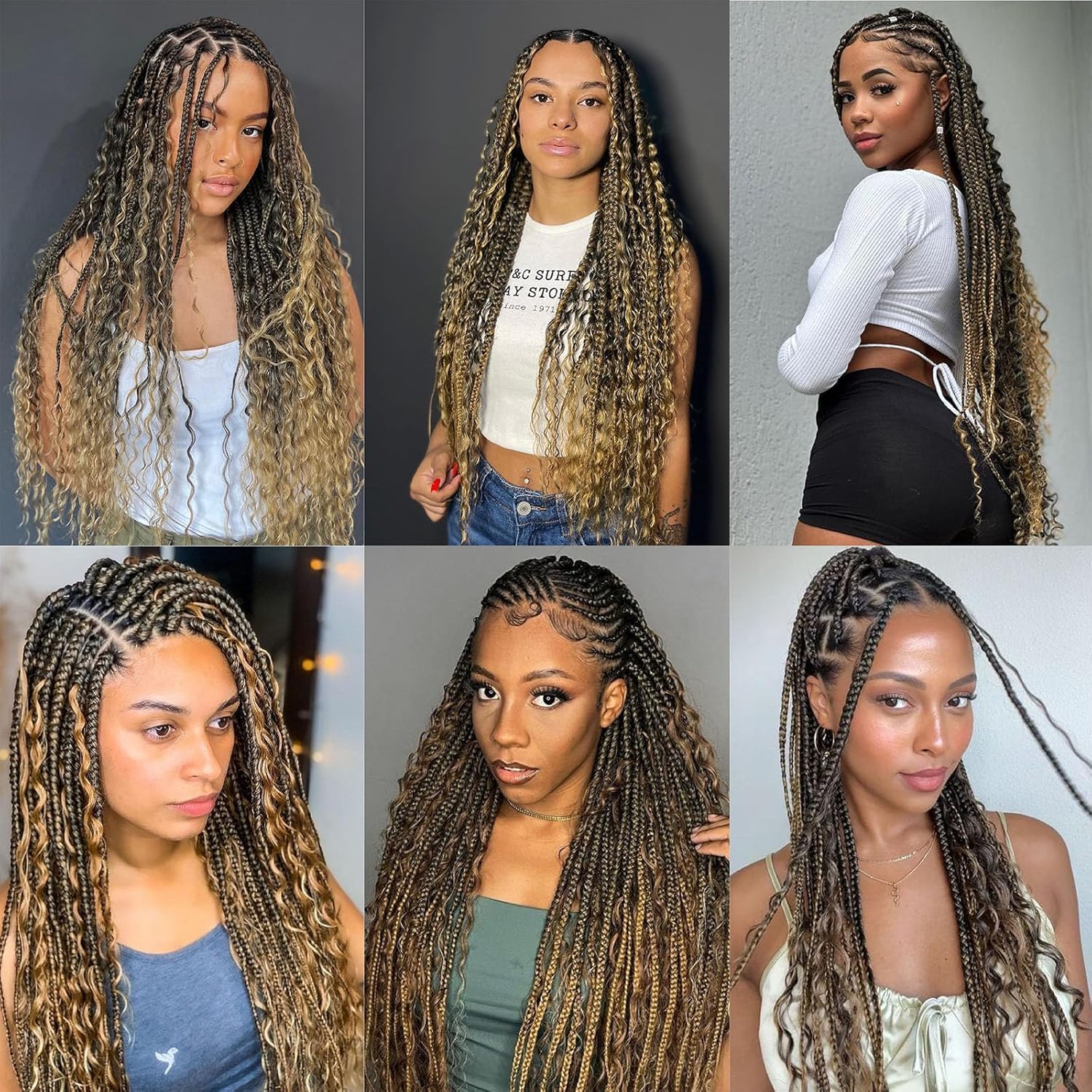 Thumbnail 5 de Human Braiding Hair for Boho Braids (2 Bundles/Pack, 110g, 20 Inch) Brazilian Deep Wave Boho Hair