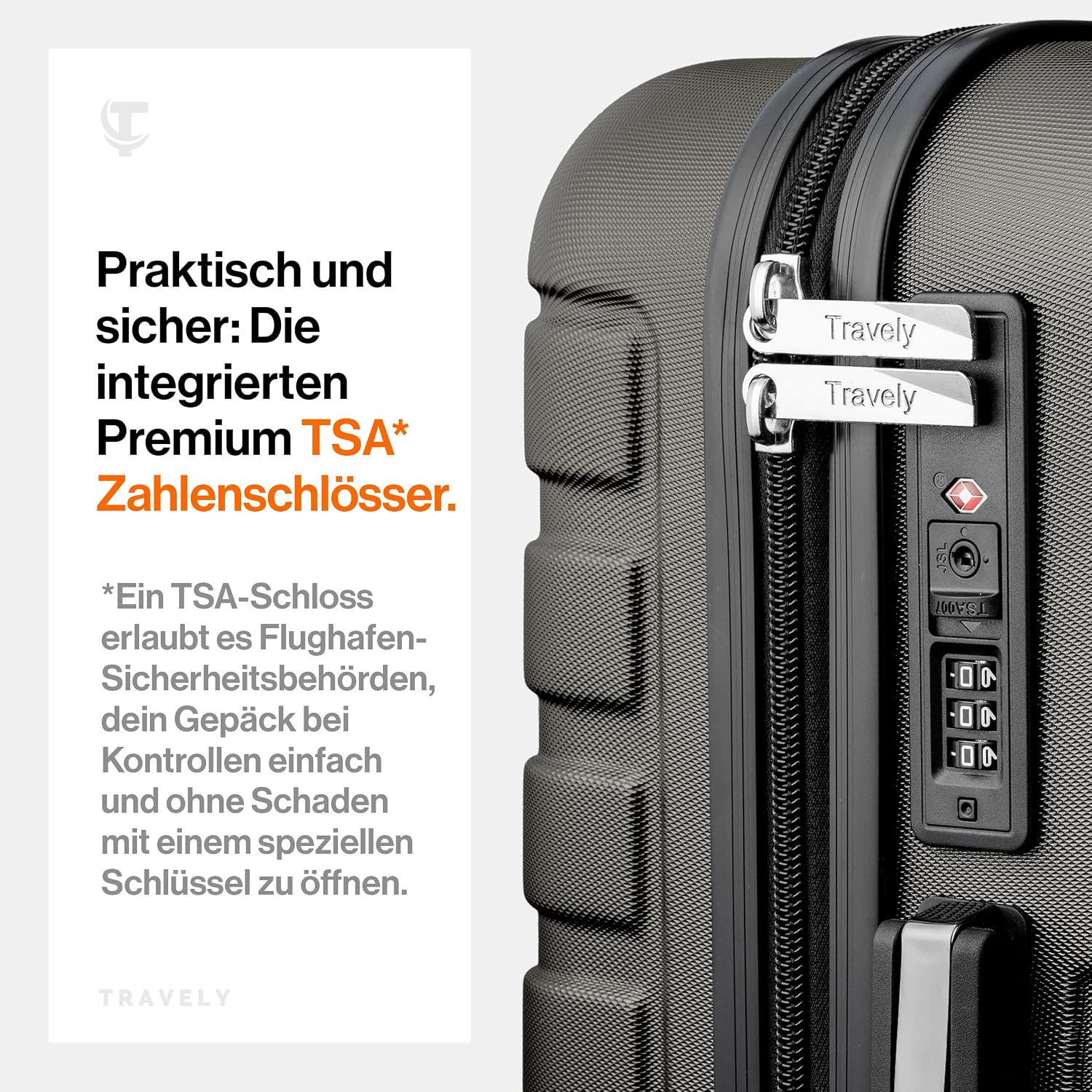 Thumbnail 5 de Travely Polycarbonat Koffer-Set 77 cm, 67 cm & Handgepäck (3er Set) mit TSA-Schloss