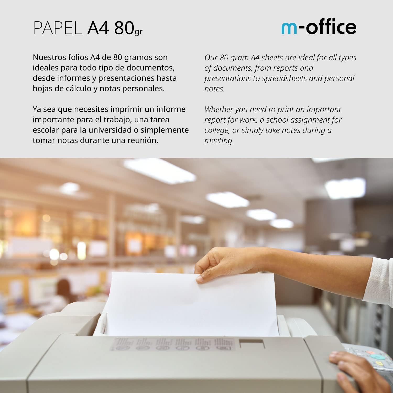 Thumbnail 6 de A4-Papier 80 g/m², 1000 Blatt im 2er-Pack – Multifunktionspapier für Inkjet- und Laserdrucker von m-office