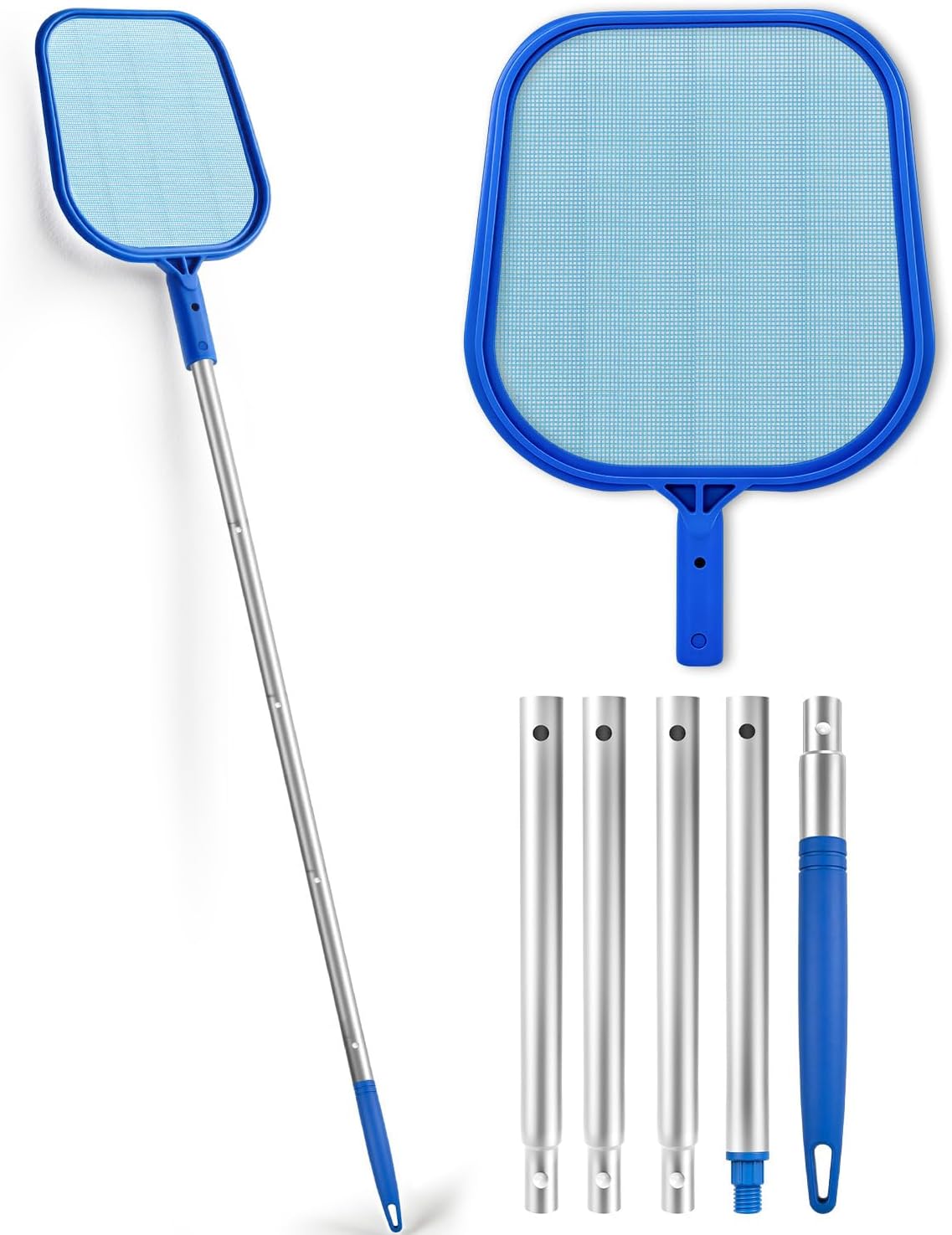 Detalle de MRUN BONE Pool Kescher 155 cm – Feinmaschiges Netz, robustes Leichtgewicht für Pool, Teich und Planschbecken