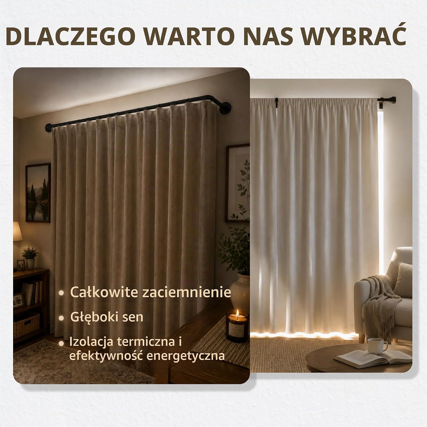 Detalle 2 de Dee.Romg 8083 – regulowany karnisz metalowy z oczkami, czarny, 95–290 cm