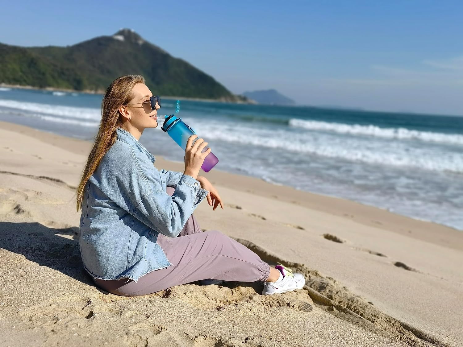 Thumbnail 6 de EYQ 1L Water Bottle with Straw 32oz Leak-Proof