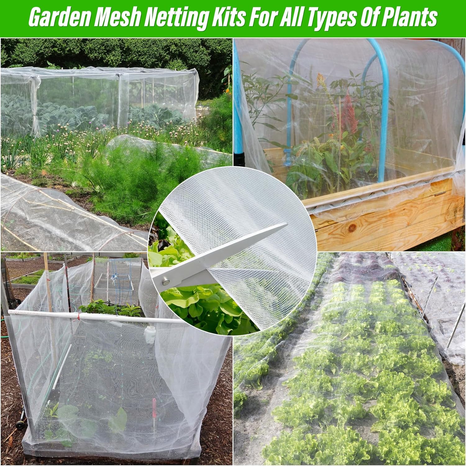 Thumbnail 5 de Vegamall Gemüseschutznetz 2,5 × 10 m mit Klebefallen und Klemmen – 3-in-1 Gartenschutz-Set