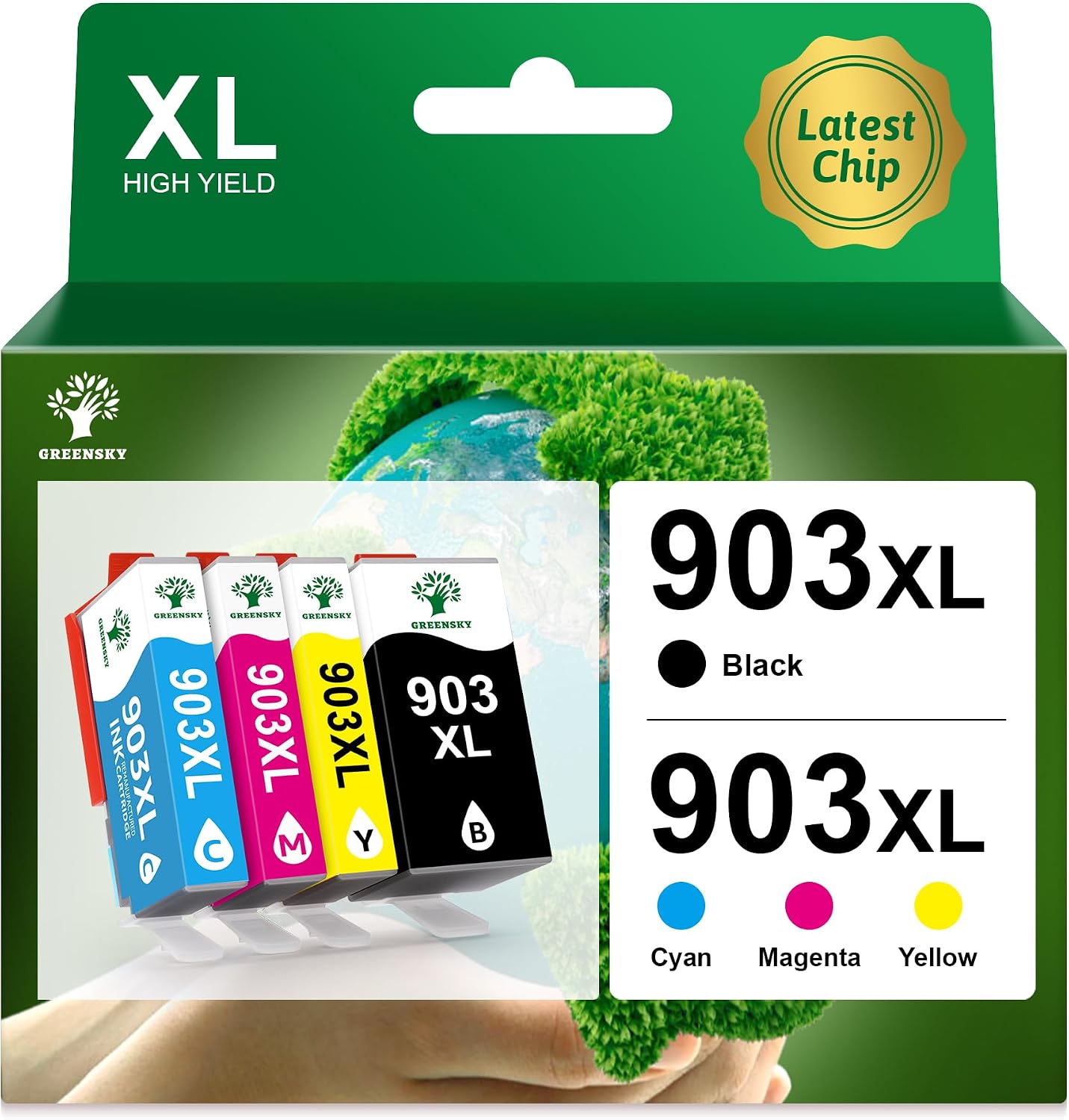 Detalle de GREENSKY 903XL Tintenpatronen Multipack 4er