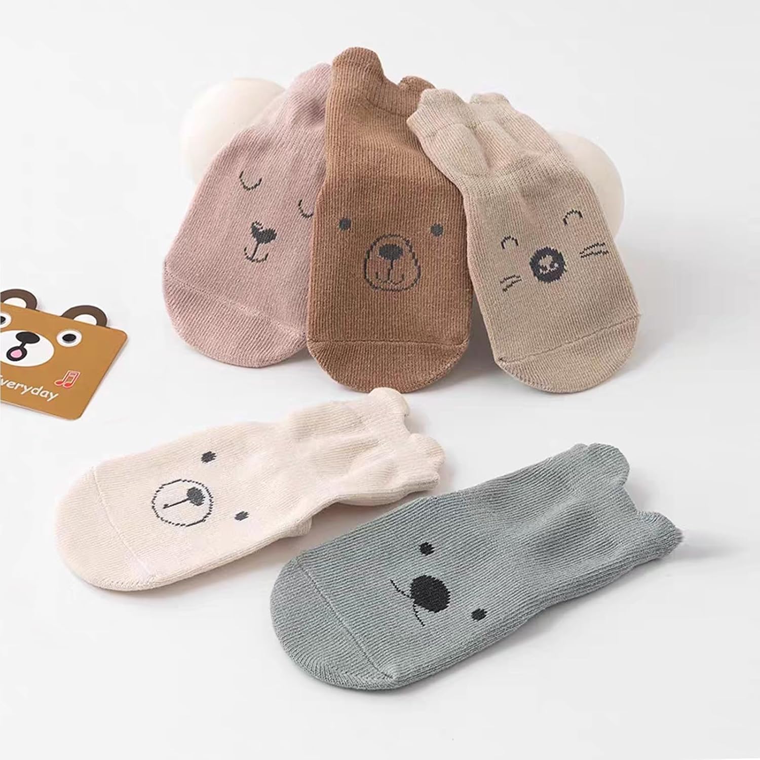 Thumbnail 6 de HAGOT — Chaussettes antidérapantes bébé ×5, coton et élasthanne, motifs animaux