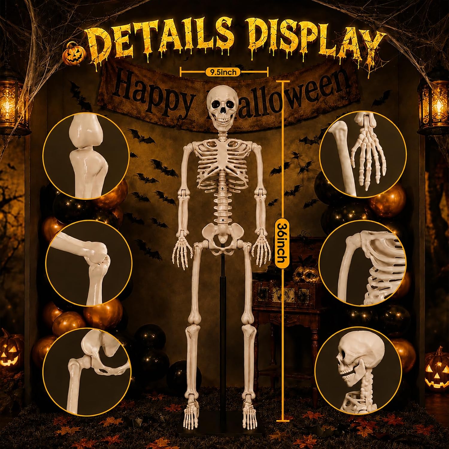 Thumbnail 1 de GCNBCNB Posable Skeleton Decoration, 36-Inch