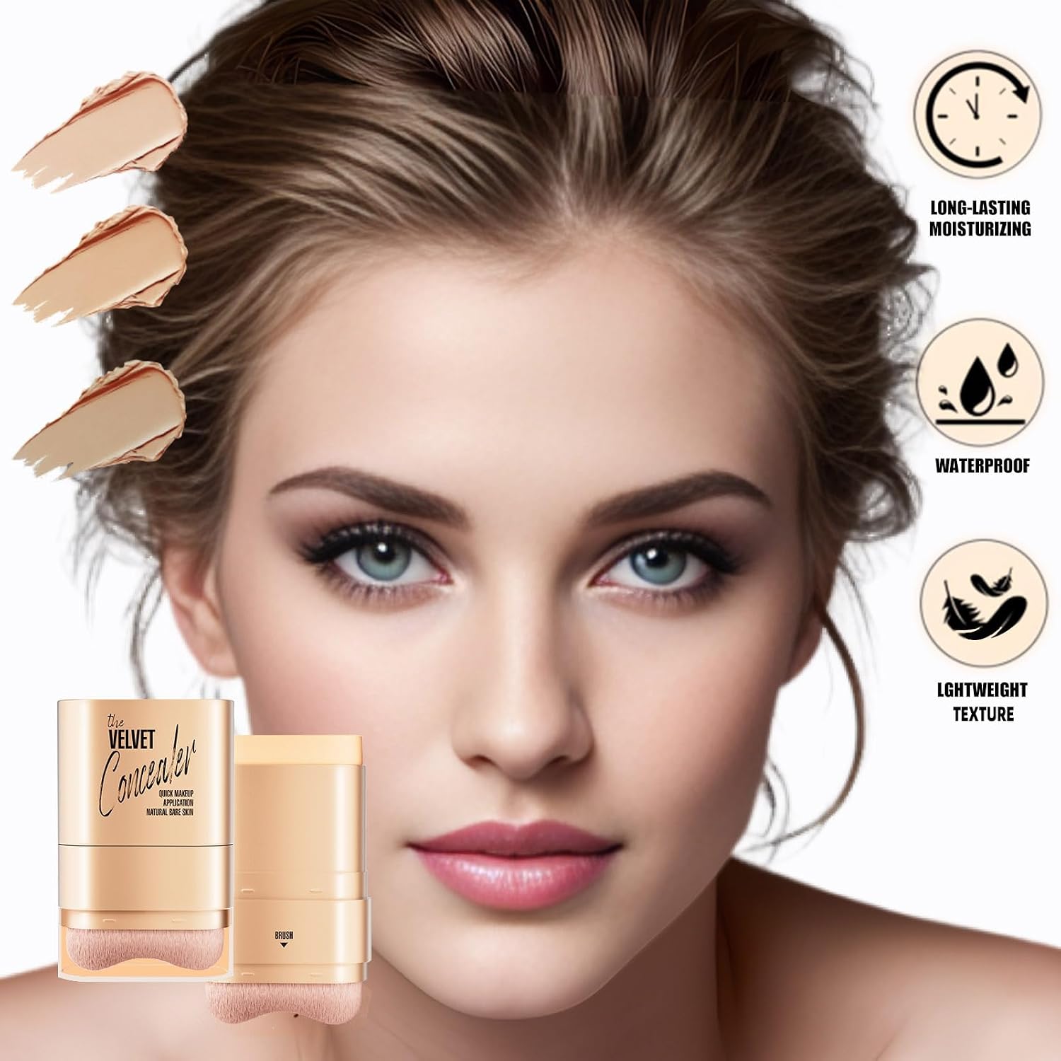 Detalle de Catlinez 2 in 1 Correttore: Copre Segni di Acne, Macchie e Cerchi Sciuri con Finish Crema (Avorio) – 47 g