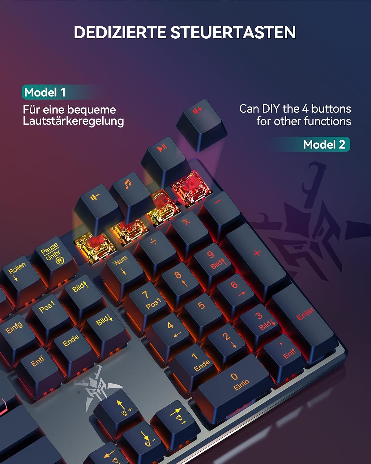 Thumbnail 4 de TECKNET Mechanische Gaming-Tastatur mit 109 Tasten