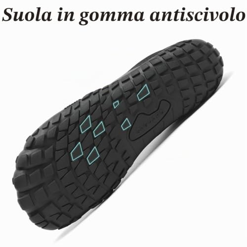 Detalle 2 de SAGUARO Scarpe Barefoot Minimaliste Uomo/Donna Multisport Nero Ragno 44 EU