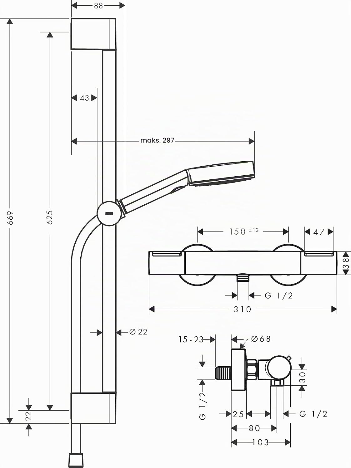 Detalle de hansgrohe Vernis Blend 71550000 – bateria umywalkowa jednouchwytowa 70, chrom