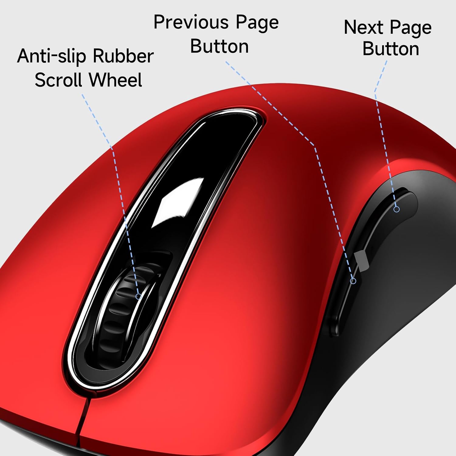 Detalle de Memzuoix Wired USB Mouse (Optical 1400 DPI) – 5-Button Ergonomic Wired Mouse for Laptop, PC & Mac