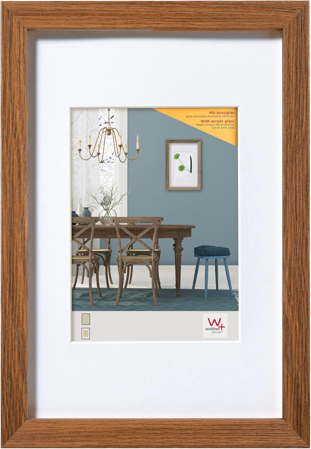 Thumbnail 4 de walther design Rovere Scuro 20 x 20 cm con passe-partout e cornice in legno Fiorito EF220P