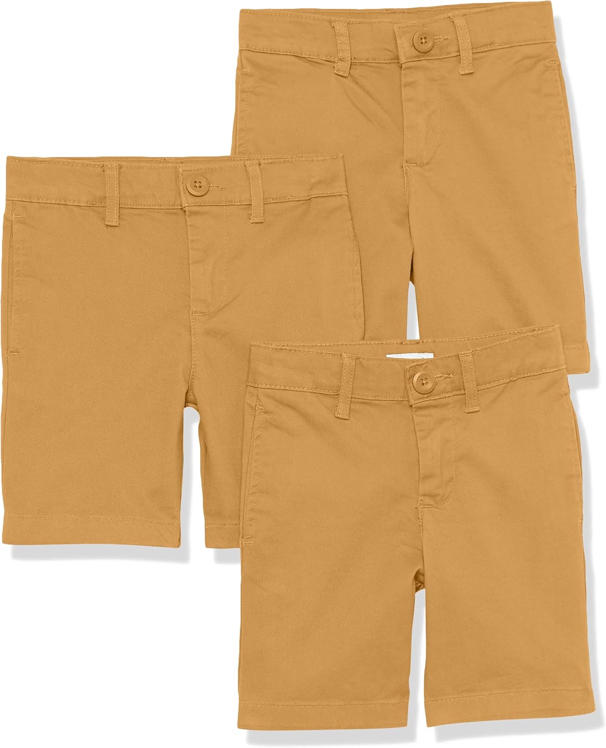 Detalle de Amazon Essentials Jungen Gewebte Uniform-Shorts mit flacher Vorderseite (knitterfrei) – regelkonforme Chino-Shorts für Schule und Alltag
