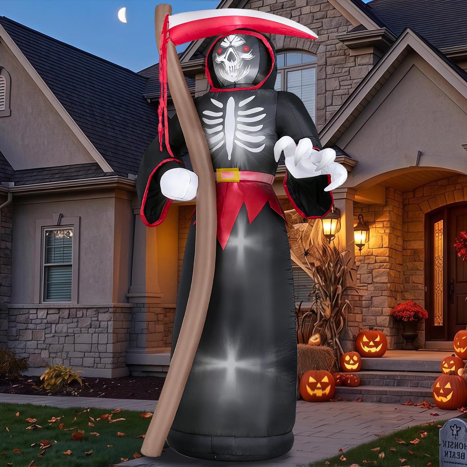 Detalle de Kendane CA-117 8-Foot Inflatable Grim Reaper with Red LED Lights